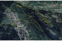 21s  la mattina del secondo giorno, Eli e Nives tornano a sciare, io parto a piedi verso il pian di Gembro dove poi mi raggiungeranno in autointorno alle 13 per pranzare insieme.  Passeggiata abbastanza breve e semplice, lunghezza 9 chilometri con 360 metri di dislivello positivo