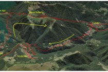 03s  qui si vede meglio la parte alta del percorso, il tratto tra Scudellate ed Erbonne è praticamente un sentiero nel bosco, molto poco pedalabile, io l'ho fatto a piedi, roba di 20 minuti, poi si ritrova l'asfalto, infine di nuovo sterrato pedalabile tra il piano delle alpi e Cabbio scavalcando il passo Bonello con la sua antica dogana
