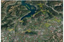 02s  Ecco il percorso, prima lago e salita a Polaveno, poi bassa tra i vigneti, lunghezza totale 87,5 km con 1630 metri di dislivello positivo