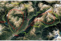02s  Qui il nuovo giro a sinistra e il giro fatto venti giorni fa a destra (clicca  QUI   ), entrambi iniziano a Tirano