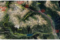03s  Ecco il nuovo giretto, la prima parte in lilla pedalata nel sabato pomeriggio, da Tirano a Eita in val Grosina, 32 chilometri per circa 1300 metri di dislivello La seconda parte (la domenica) in giallo, da Eita saliamo al passo di Verva e poi scendiamo in val Viola, risaliamo al passo di val Viola e scendiamo nella Svizzera val di Campo fino a ritrovare l'asfalto a Sfazu nella valle di Poschiavo, lungo cui rientriamo a Tirano, lunghezza della tappa 58 chilometri e 1380 metri di dislivello positivo.  Totali: lunghezza 90 chilometri Dislivello positivo 2680 metri